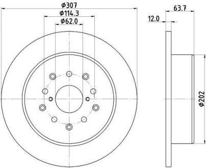 Тормозной диск HELLA 8DD 355 114-931