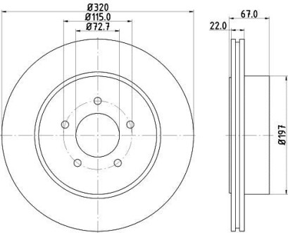 Тормозной диск HELLA 8DD355115481