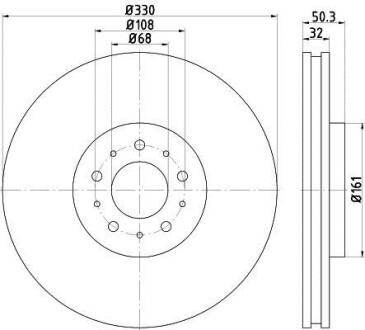 Тормозной диск HELLA 8DD355115591