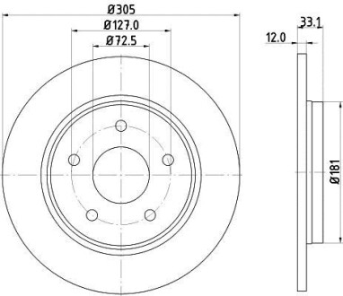 Тормозной диск HELLA 8DD 355 115-801