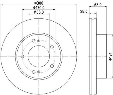 SSANGYONG Диск гальмівний передн RODIUS I 05- HELLA 8DD 355 116-461