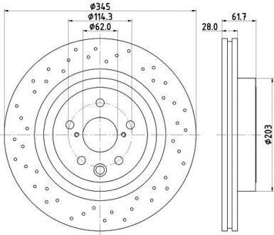 Тормозной диск HELLA 8DD355116511