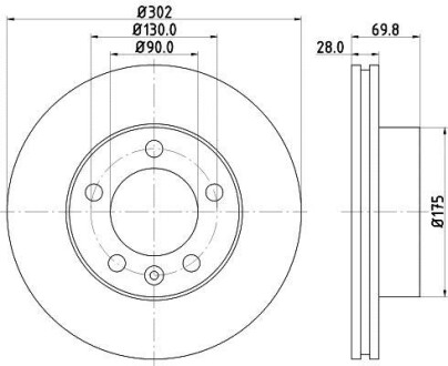 Тормозной диск HELLA 8DD355117-121