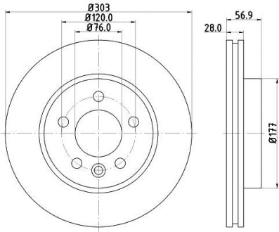 Тормозной диск HELLA 8DD 355 117-151