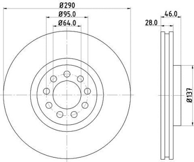 Тормозной диск HELLA 8DD355117461