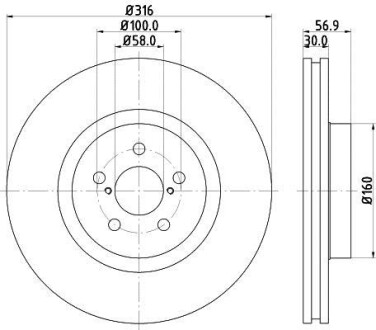 Диск гальмівний 55365PRO HELLA 8DD355117921