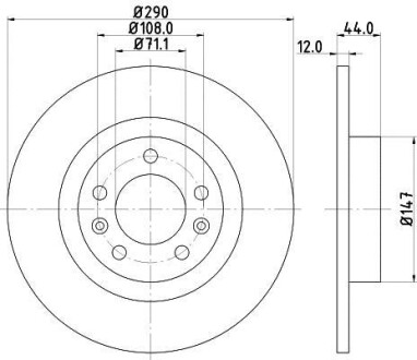 Диск гальмівний 55380PRO HELLA 8DD355117991