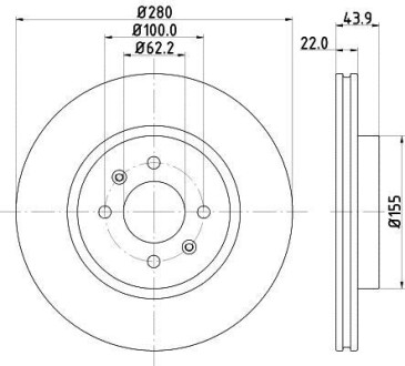 Диск гальмівний 55393PRO HELLA 8DD355118251