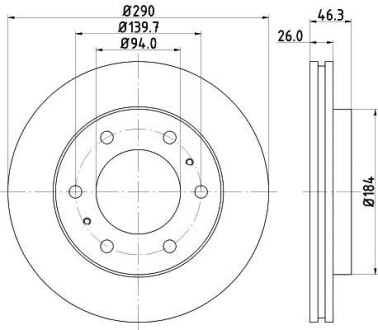 Диск гальмівний 54288PRO HELLA 8DD355118631