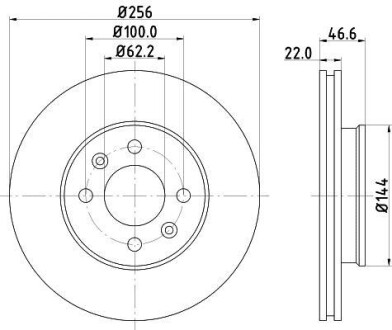 Диск гальмівний 54647PRO HELLA 8DD355119011