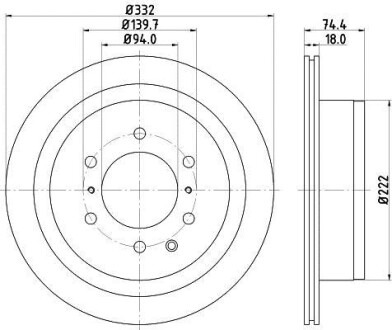 Диск гальмівний 54673PRO HELLA 8DD355119091