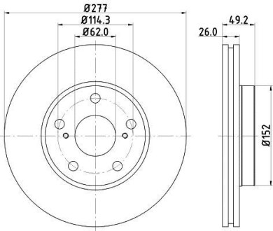 Диск гальмівний 55577PRO HELLA 8DD355119661