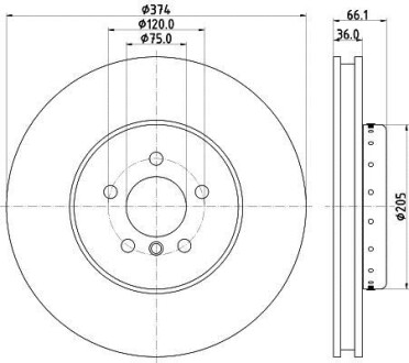 Тормозной диск HELLA 8DD355120691