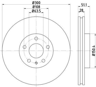 Диск гальмівний з покриттям PRO; передн. HELLA 8DD355123161