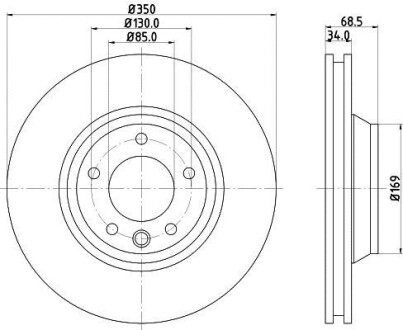 PRO HIGH CARBON AUDI диск гальм. передн прав. Q7 06- VW Touareg 5.0TDI HELLA 8DD 355 128-071