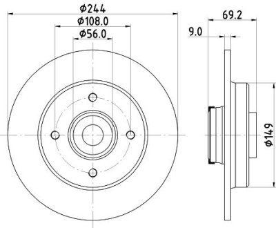 Tarcza ham. malow. tył +łoż.+magnet.ring CI OP PE HELLA 8DD355132161