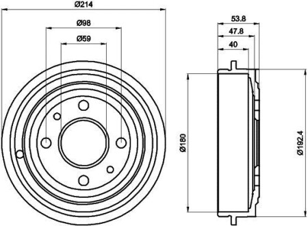 Тормозной барабан HELLA 8DT 355 300-081