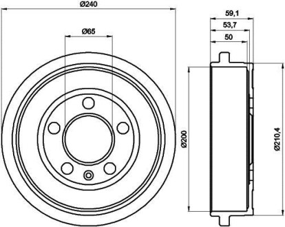 Тормозной барабан HELLA 8DT355300371 (фото 1)