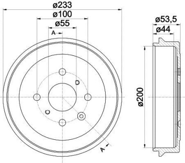 Тормозной барабан HELLA 8DT355300581