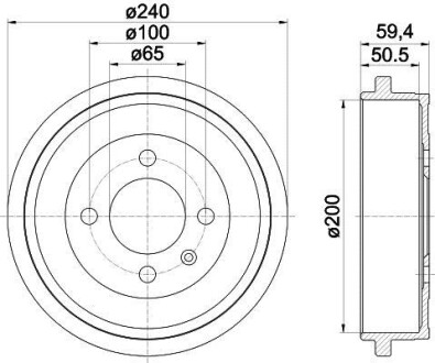 Тормозной барабан HELLA 8DT 355 301-571