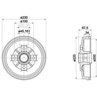 Тормозной барабан HELLA 8DT 355 301-941