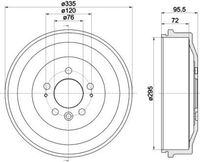 Гальмівний барабан VW Amarok 10- HELLA 8DT 355 303-011