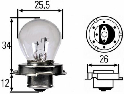 Лампа накалу дальнього світла HELLA 8GA 008 899-121