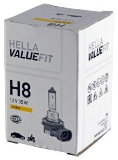 Лампа VALUEFIT H8 12V 35W PGJ 19-1 HELLA 8GH242632151