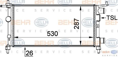 Радиатор, охлаждение двигателя HELLA 8MK 376 722-444
