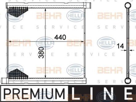 Радиатор, охлаждение двигателя HELLA 8MK 376 754-601