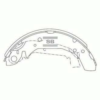 Комплект тормозных колодок из 4 шт. барабанов Hi-Q (SANGSIN) SA111 (фото 1)