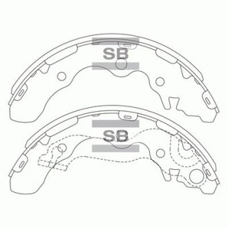 Колодки тормозные барабан Sangsin Hi-Q (SANGSIN) SA155