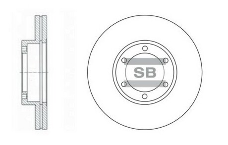 Диск тормозной (кратно 2) передний (вентилируемый) Kia Pregio (-05) (D=257.8mm) Hi-Q (SANGSIN) SD2027
