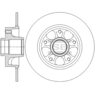 Диск тормозной (кратно 2) задний Renault Fluence (10-) (D=260.0mm) Hi-Q (SANGSIN) SD3070