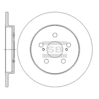 Диск тормозной (кратно 2) задний Toyota Prius (09-) (D=259.0mm) Hi-Q (SANGSIN) SD4060