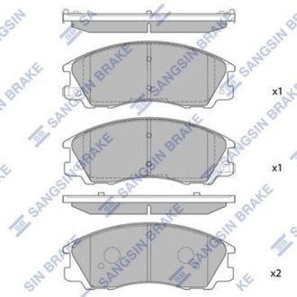 Комплект тормозных колодок из 4 шт. дисков Hi-Q (SANGSIN) SP1097