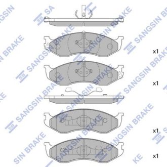 Комплект тормозных колодок из 4 шт. дисков Hi-Q (SANGSIN) SP1112