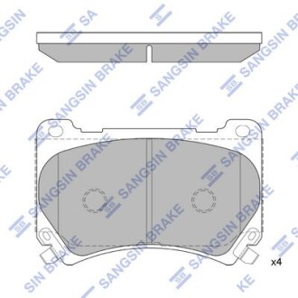 Колодки тормозные передние Hyundai Genesis (12-) Hi-Q (SANGSIN) SP1206