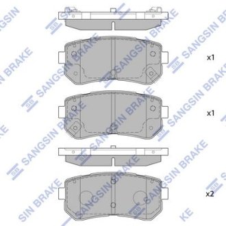 Комплект тормозных колодок из 4 шт. дисков Hi-Q (SANGSIN) SP1406