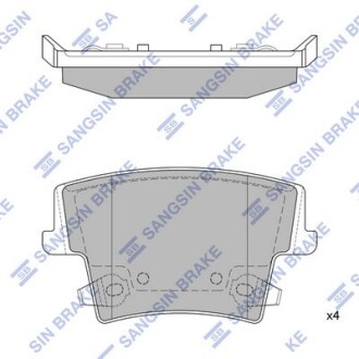 Колодки тормозные задние (дисковые) Chrysler 300 (11-), Dodge Charger (11-) Hi-Q (SANGSIN) SP1508