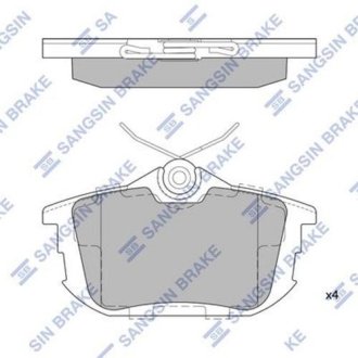 Комплект тормозных колодок из 4 шт. дисков Hi-Q (SANGSIN) SP1531