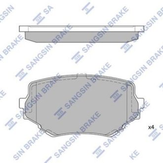 Комплект тормозных колодок из 4 шт. дисков Hi-Q (SANGSIN) SP1535