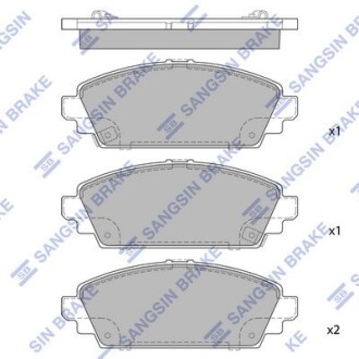 Колодки тормозные передние Honda ACCORD VII (CG,CK) (-02), Civic (02-) Hi-Q (SANGSIN) SP1572