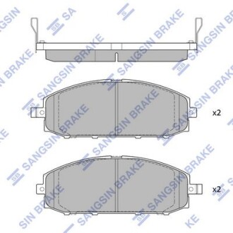 Колодки тормозные передние Nissan Patrol V (Y61) (-11) Hi-Q (SANGSIN) SP1599
