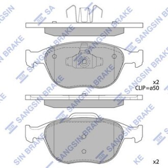 Колодки тормозные передние Ford Focus (02-), Transit Connect (10-) Hi-Q (SANGSIN) SP1623