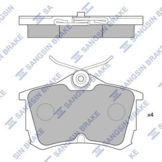 Комплект тормозных колодок из 4 шт. дисков Hi-Q (SANGSIN) SP1635 (фото 1)