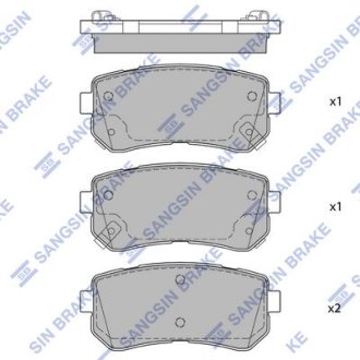 Колодка гальм. диск. HYUNDAI SONATA (LF) 14" 14- задн. (SANGSIN) Hi-Q (SANGSIN) SP1684