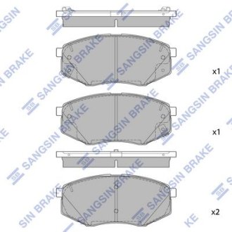 Колодка гальм. диск. KIA NEW K5 15" (JF) 15 передня (SANGSIN) Hi-Q (SANGSIN) SP1847