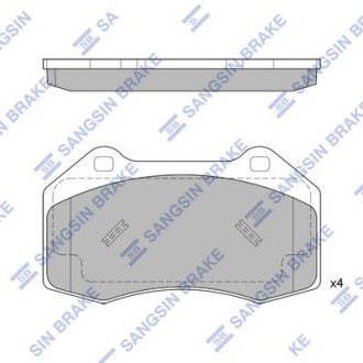 Колодки тормозные передние Renault Clio III (06-), Megane II, III Hi-Q (SANGSIN) SP1877