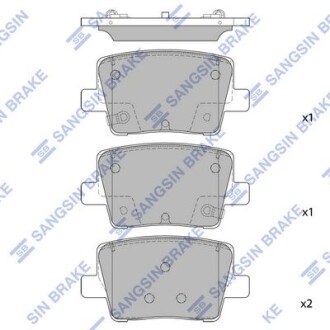 Колодки тормозные задние (дисковые) Kia K9 (RJ) (18-) Hi-Q (SANGSIN) SP1925
